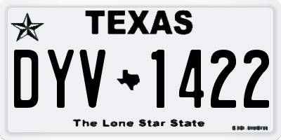 TX license plate DYV1422