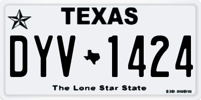 TX license plate DYV1424