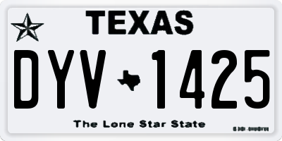 TX license plate DYV1425
