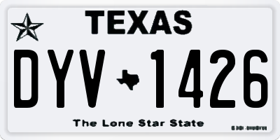 TX license plate DYV1426