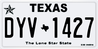 TX license plate DYV1427