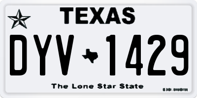TX license plate DYV1429