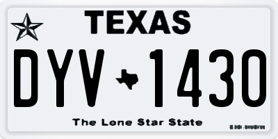 TX license plate DYV1430