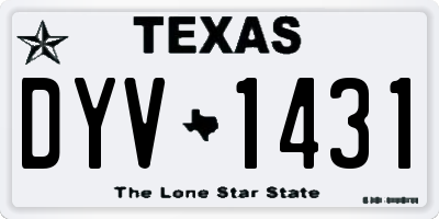 TX license plate DYV1431