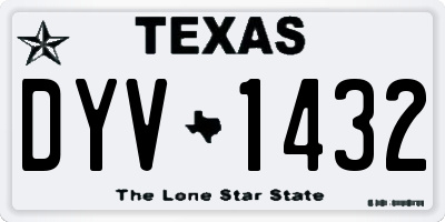 TX license plate DYV1432