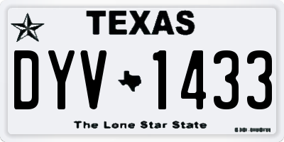 TX license plate DYV1433