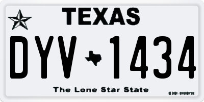 TX license plate DYV1434