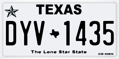 TX license plate DYV1435