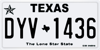 TX license plate DYV1436