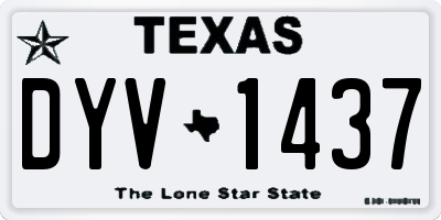 TX license plate DYV1437