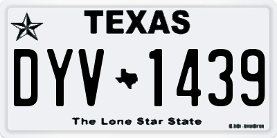 TX license plate DYV1439