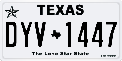 TX license plate DYV1447