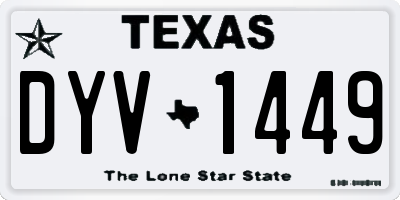 TX license plate DYV1449