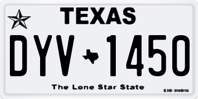 TX license plate DYV1450