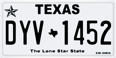 TX license plate DYV1452