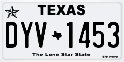 TX license plate DYV1453