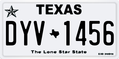 TX license plate DYV1456