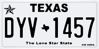 TX license plate DYV1457