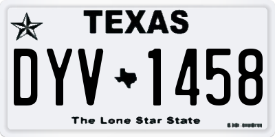 TX license plate DYV1458