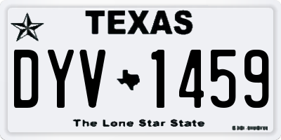 TX license plate DYV1459