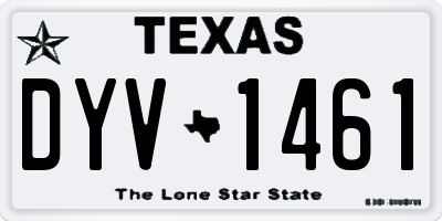 TX license plate DYV1461