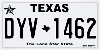 TX license plate DYV1462