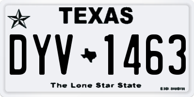 TX license plate DYV1463