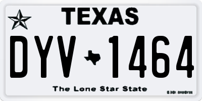 TX license plate DYV1464