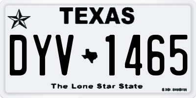 TX license plate DYV1465