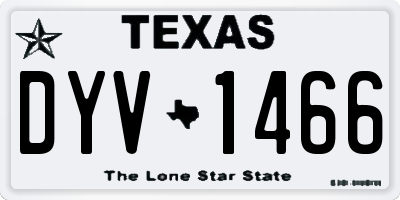 TX license plate DYV1466