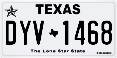 TX license plate DYV1468