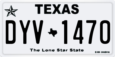 TX license plate DYV1470