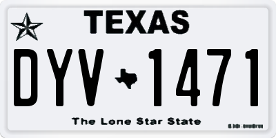 TX license plate DYV1471