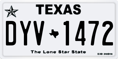 TX license plate DYV1472