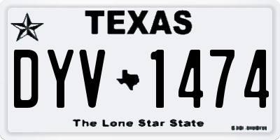 TX license plate DYV1474