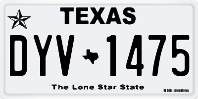 TX license plate DYV1475