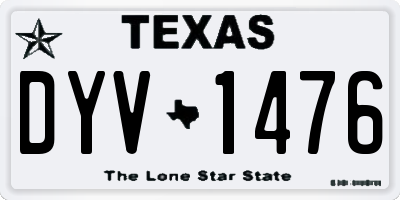TX license plate DYV1476