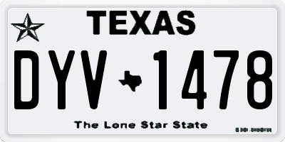 TX license plate DYV1478