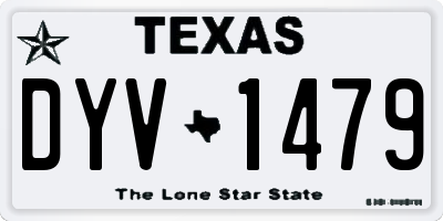 TX license plate DYV1479