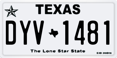 TX license plate DYV1481