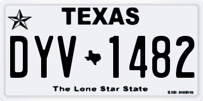 TX license plate DYV1482