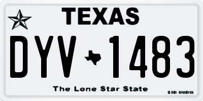TX license plate DYV1483
