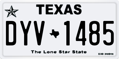 TX license plate DYV1485
