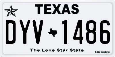 TX license plate DYV1486