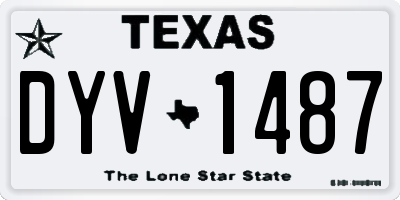 TX license plate DYV1487