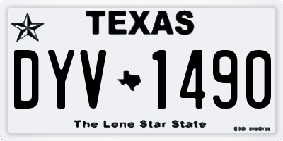 TX license plate DYV1490