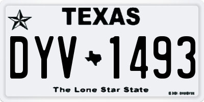 TX license plate DYV1493