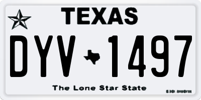 TX license plate DYV1497