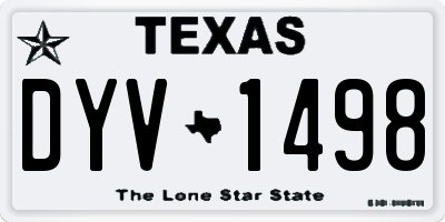 TX license plate DYV1498
