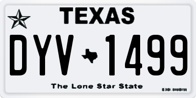 TX license plate DYV1499